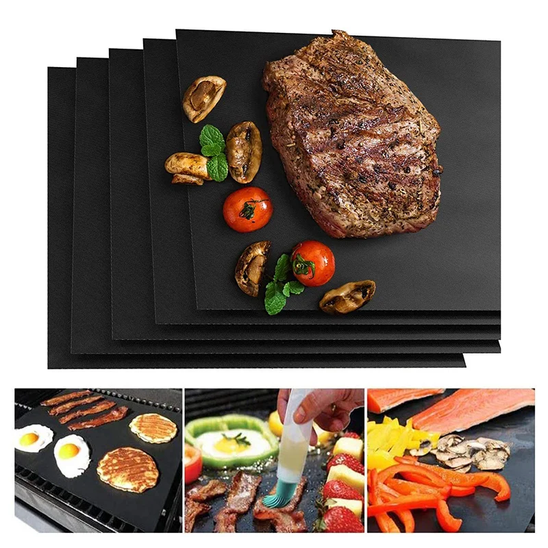 

Non-stick BBQ Grill Mat Reusable Baking Mats Cooking Grilling Sheets Heat Resistance Pad Easily Cleaned Camping Kitchen Tools
