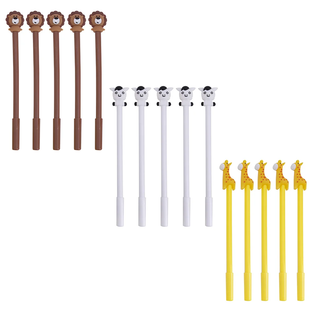 

15pcs Cartoon Neutral Pens Plastic Writing Pens School Stationery for Students