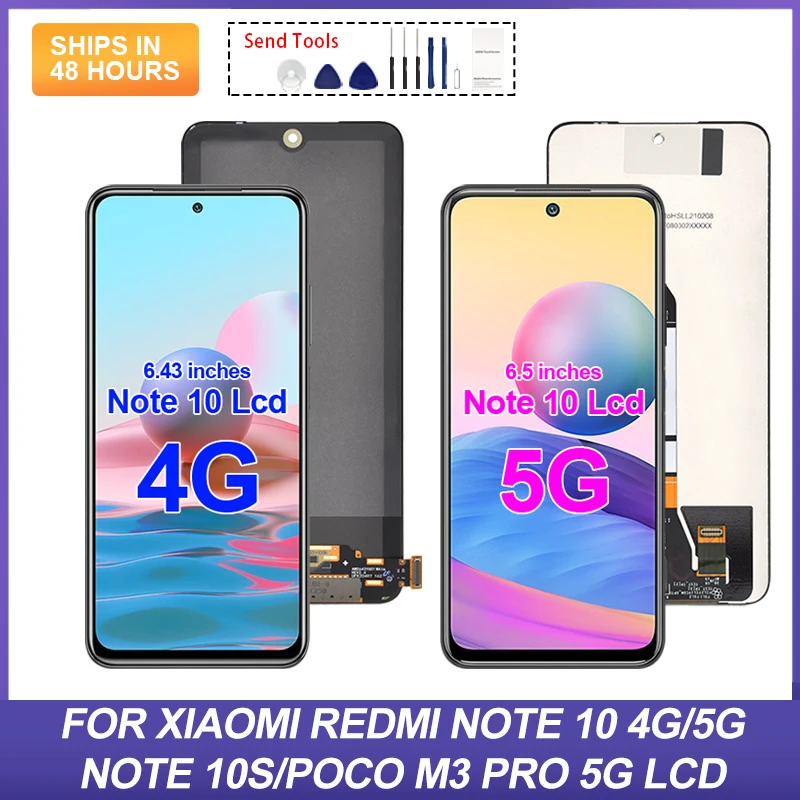 

1Pcs 4G For Xiaomi Redmi Note 10S Lcd With Touch Screen Digitizer Note 10 5G Lcd POCO M3 Pro Display M2103K19G Assembly