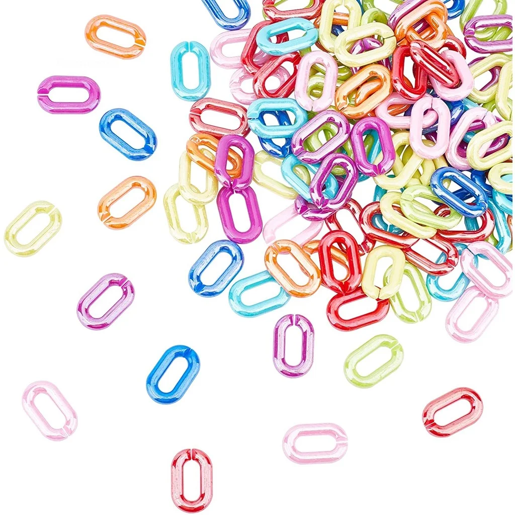 

8 Colors Acrylic Linking Rings160pcs Opaque Quick Link Connectors for Jewelry Cable Chains Making0.7 x 1.2 Inch