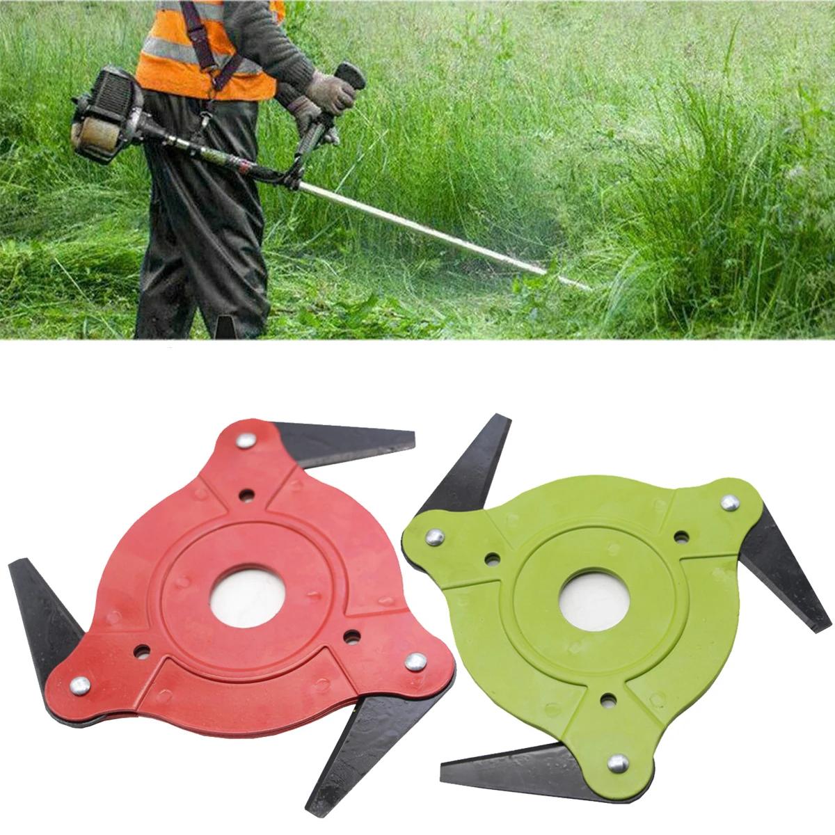 

3T Universal Lawn Mower Blade Manganese Steel Weed Eater Grass Trimmer Brush Cutter Head Garden Grass Trimmer Head Spare Part