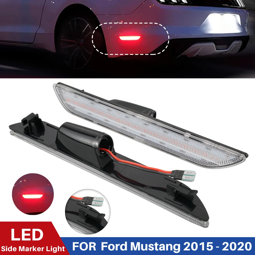 

2x светодиодный боковой габаритный указатель поворота 12 В светодиодный динамический красный свет для Ford Mustang 2015 2016 2017 2018 2019 2020 индикаторная лампа