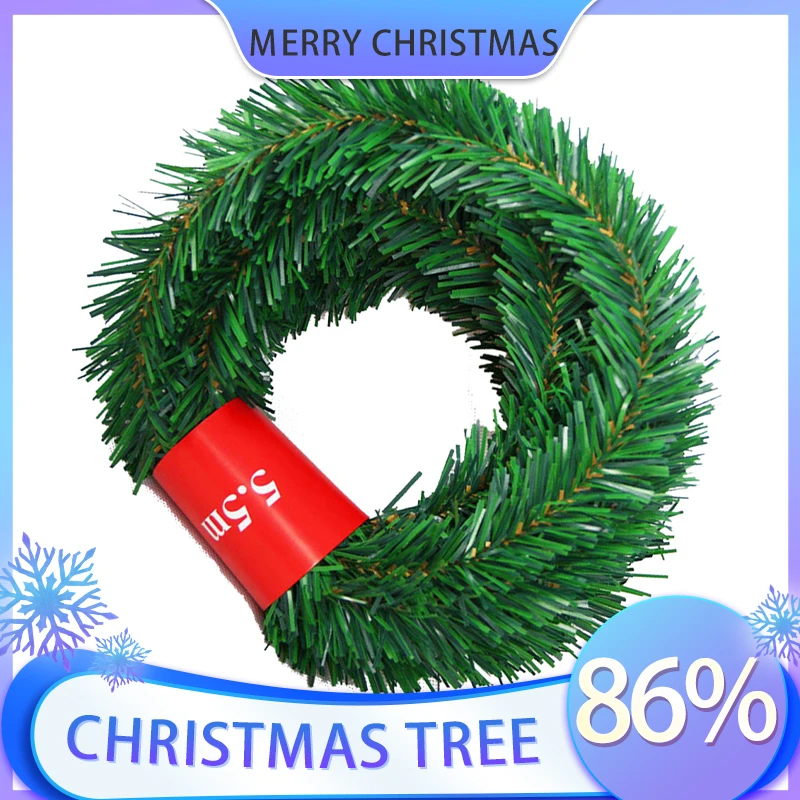 

5.5m Pine Artificial Fir Garland Christmas Xmas Tree Decoration Garland Decorative Green Red White Christmas Tree Rattan Decor