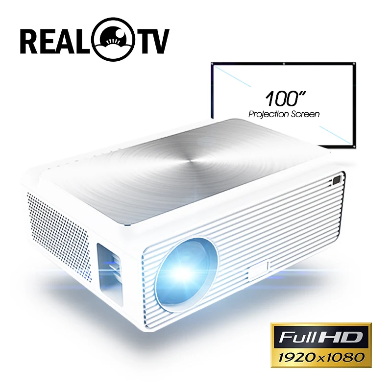 

REAL TV Q9 Full HD 1080P Projector 4K 6500 Lumens Cinema Proyector Beamer HDMI-compatible USB AV VGA with gift
