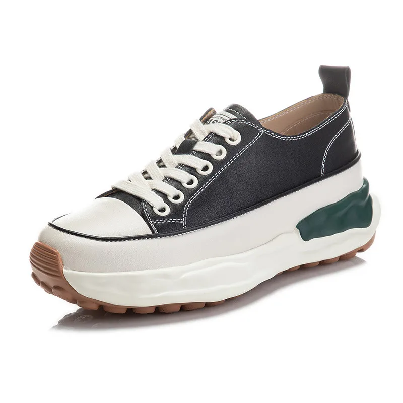 

Dilalula 2022 Women Sneakers Genuine Leather Platforms Flats Casual Lace-Up Shoes Woman Spring Summer Fashion Concise Outdoor