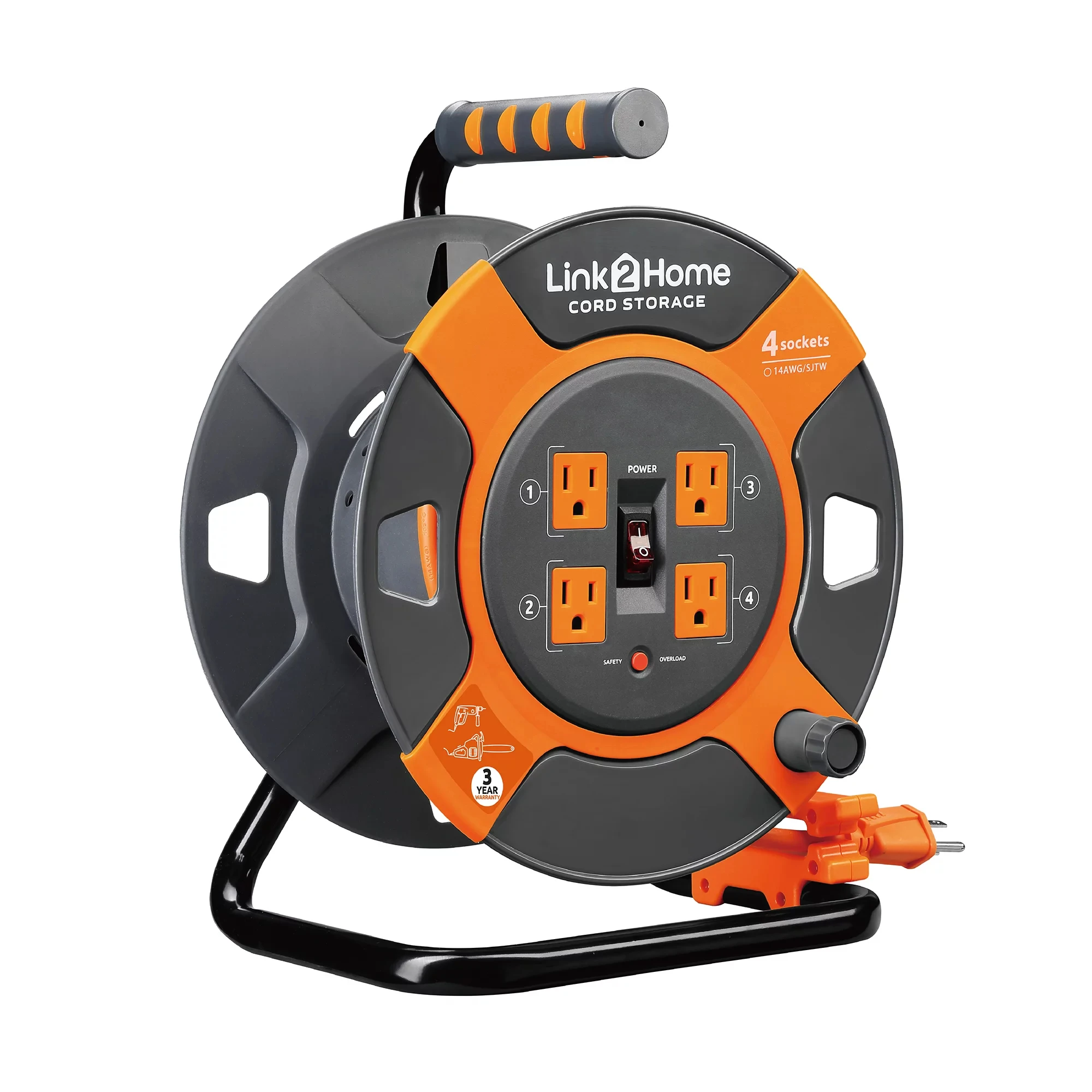 

Storage 3 ft. Extension Cord 4 Power Outlets – 14 AWG SJTW Cable.