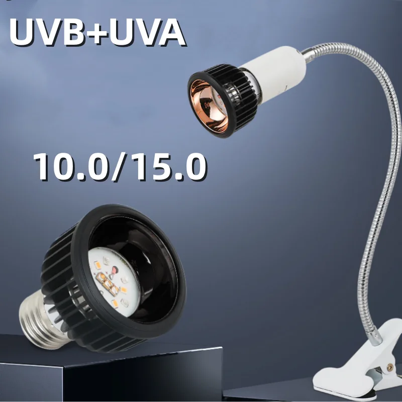 

UVA+UVB 10.0/15.0 Reptile Lamp Full Specstrum LED Lizard Snake Terrarium Turtle Heat Basking Lamp Bulb Amphibians Light pecera