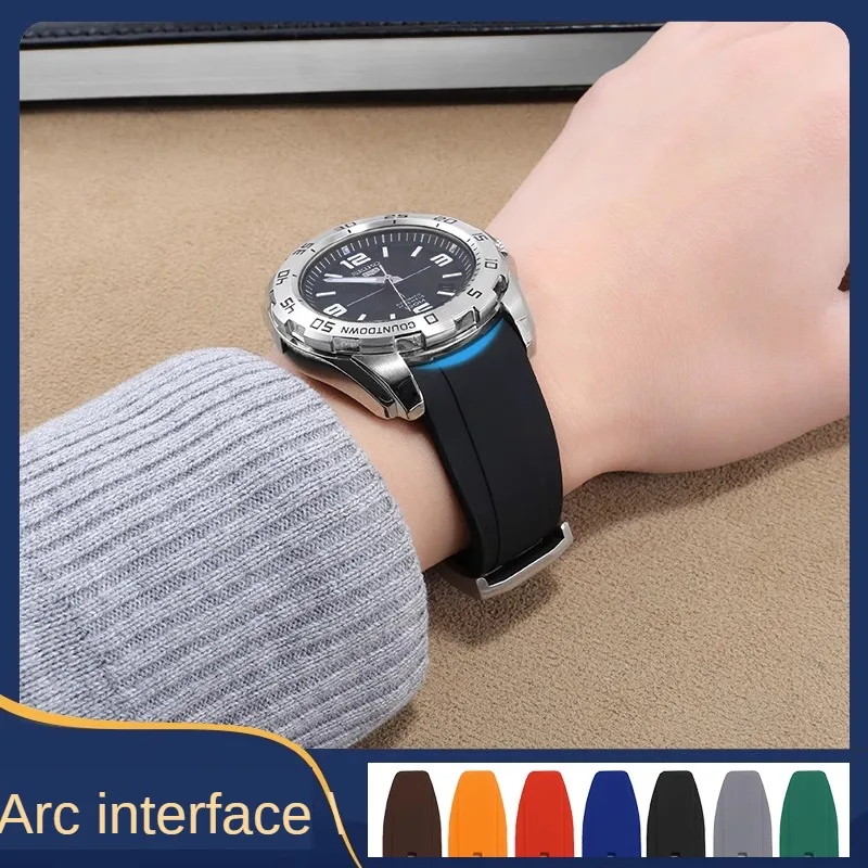 

Universal All Brands Curved Interface Silicone Watch Strap 18/19/20/21/22/23/24mm Rubber Watchband Men
