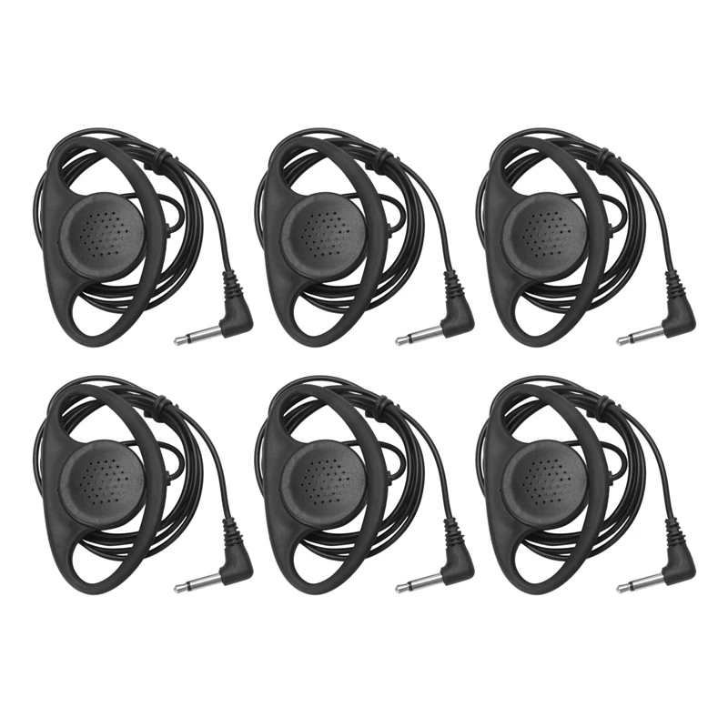 

6X Mono Headphone Headphone Headset Earphone Dual Channel 3.5Mm Jack For Laptop PC Skype Voip ICQ