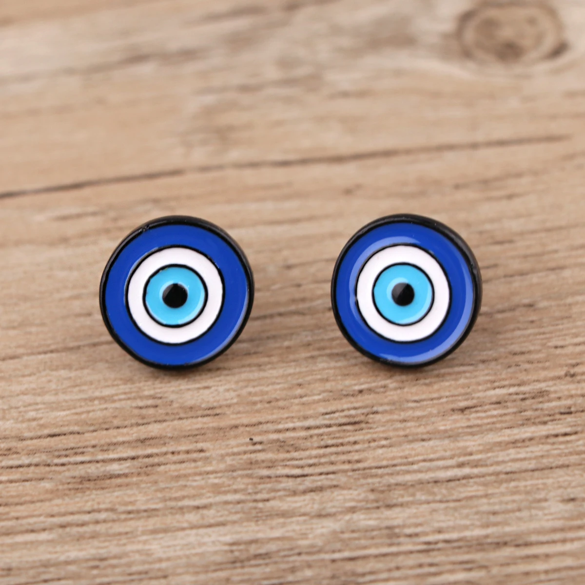 

Evil Eye Stainless Steel Piercing Ear Stud Earrings For Man Woman Enamel Jewelry Earrings Decorations Accessories Unusual Gifts