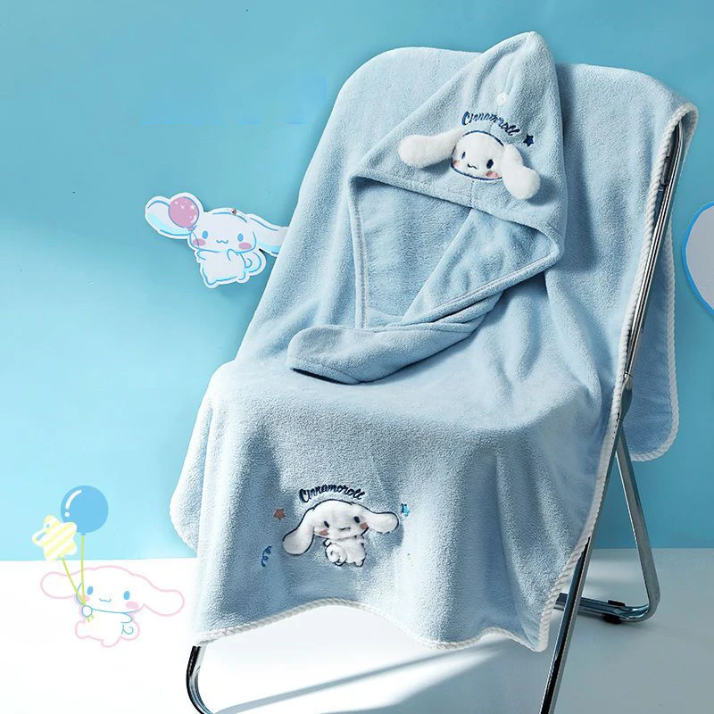 

Sanrios аниме Cinnamoroll Женская впитывающая быстросохнущая шапка милое мультяшное кавайное Коралловое бархатное мягкое впитывающее полотенце