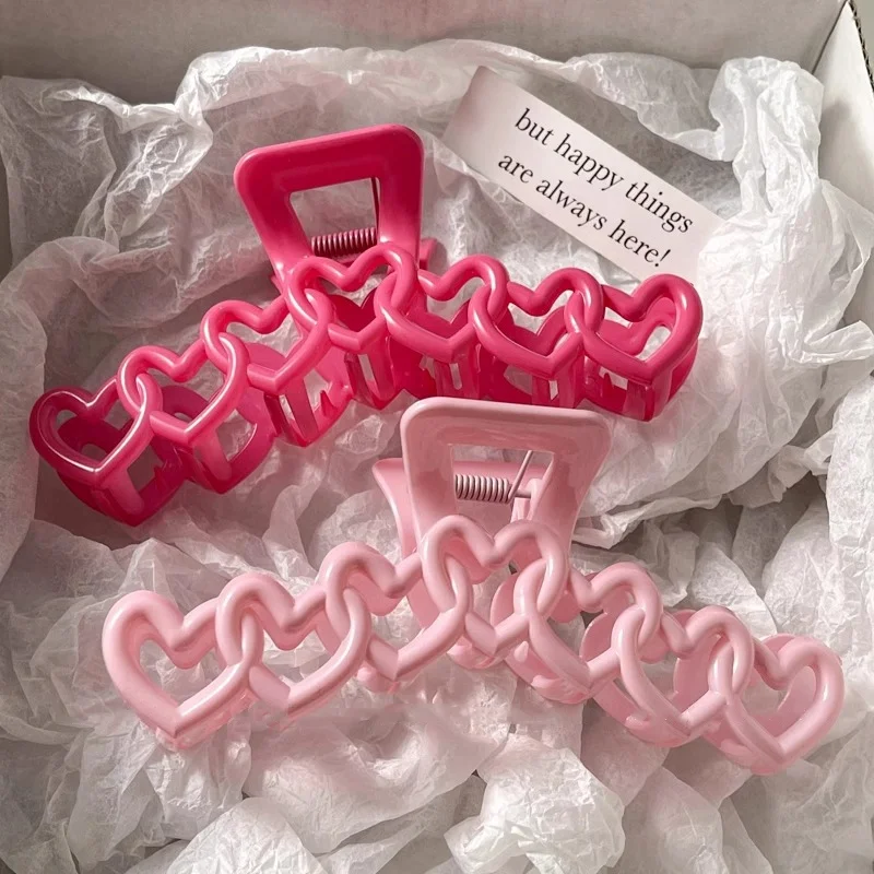 2 шт. женские пластиковые заколки для волос в форме сердца