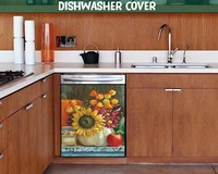 sunflowers kitchen dishwasher magnet for metal washers colorful vase dishwasher magnetic cover flower kitchen decorative refri
