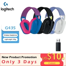 Logitech G435 Bluetooth Wireless PC Gaming Headset Over-ear Headphones Built-in Mics 18h Battery Compatible for PS4/PS5/Nintendo