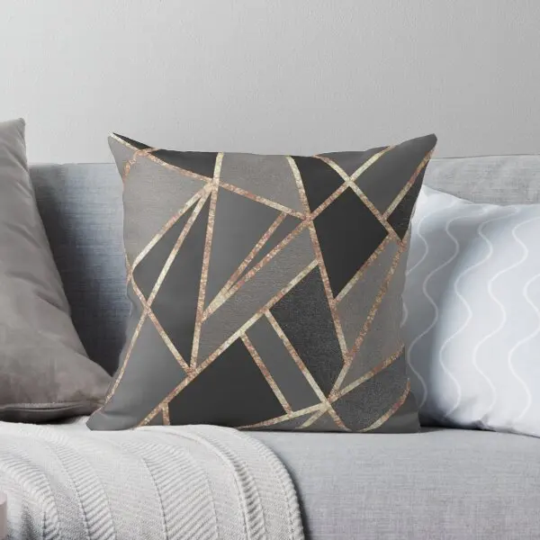 

Classic Silver Gray Charcoal Rose Gold G Printing Throw Pillow Cover Fashion Wedding Decorative Square Pillows not include