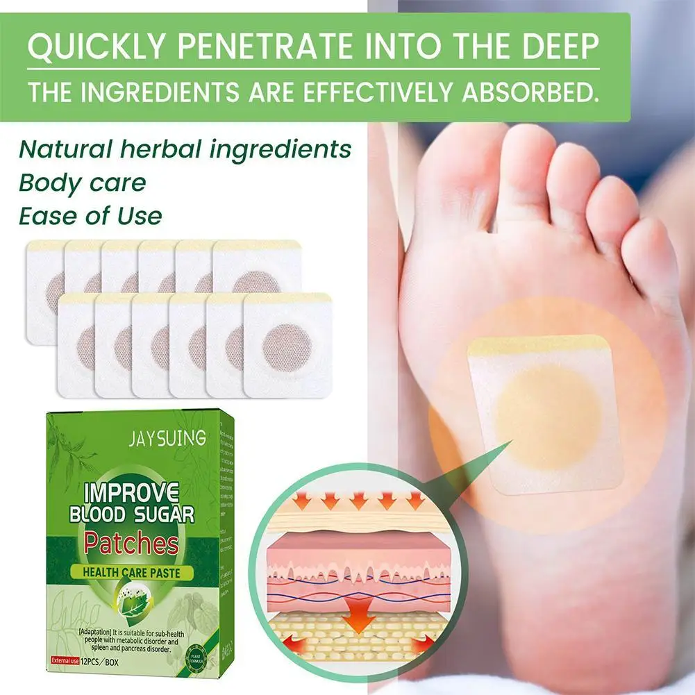 

12 шт., пластыри для снятия симптомов сахара в крови