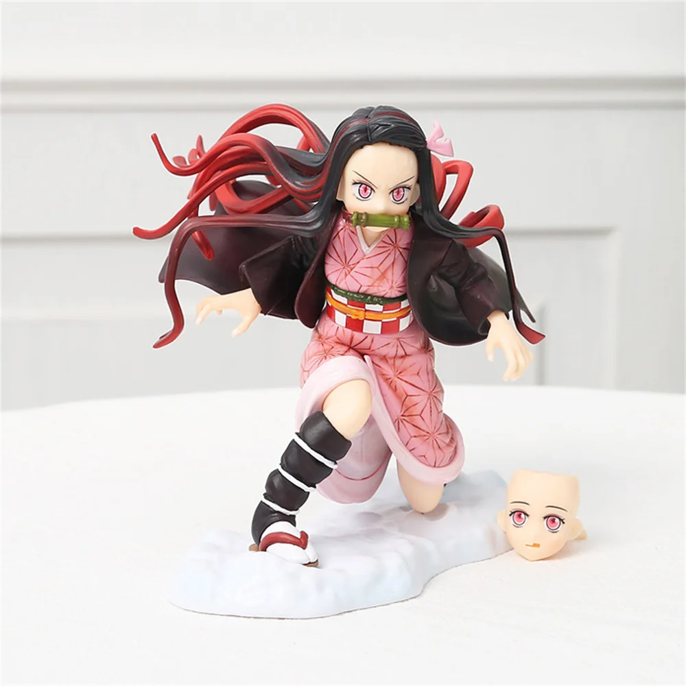 

Anime Demon Slayer Kimetsu No Yaiba Kamado Nezuko Double Face PVC Action Figure Collectible Model Doll Toy 15cm