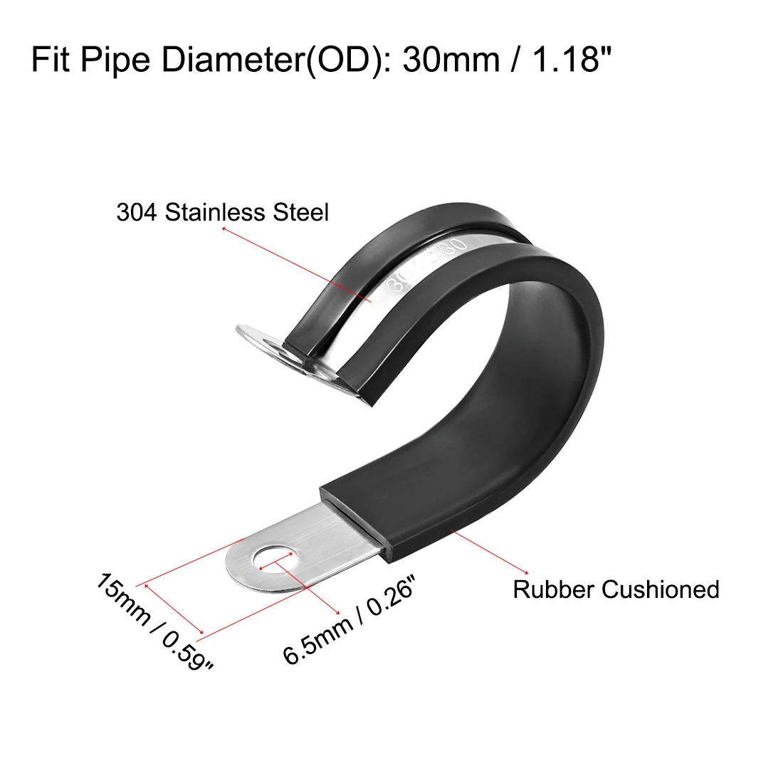 Uxcell 5 шт. кабельный зажим 6-63 мм наружный диаметр 304 из нержавеющей стали с