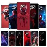 red the avengers spiderman for xiaomi poco m4 x3 f3 gt nfc m3 c3 m2 f2 f1 x2 pro mi mix3 silicone black phone case funda capa