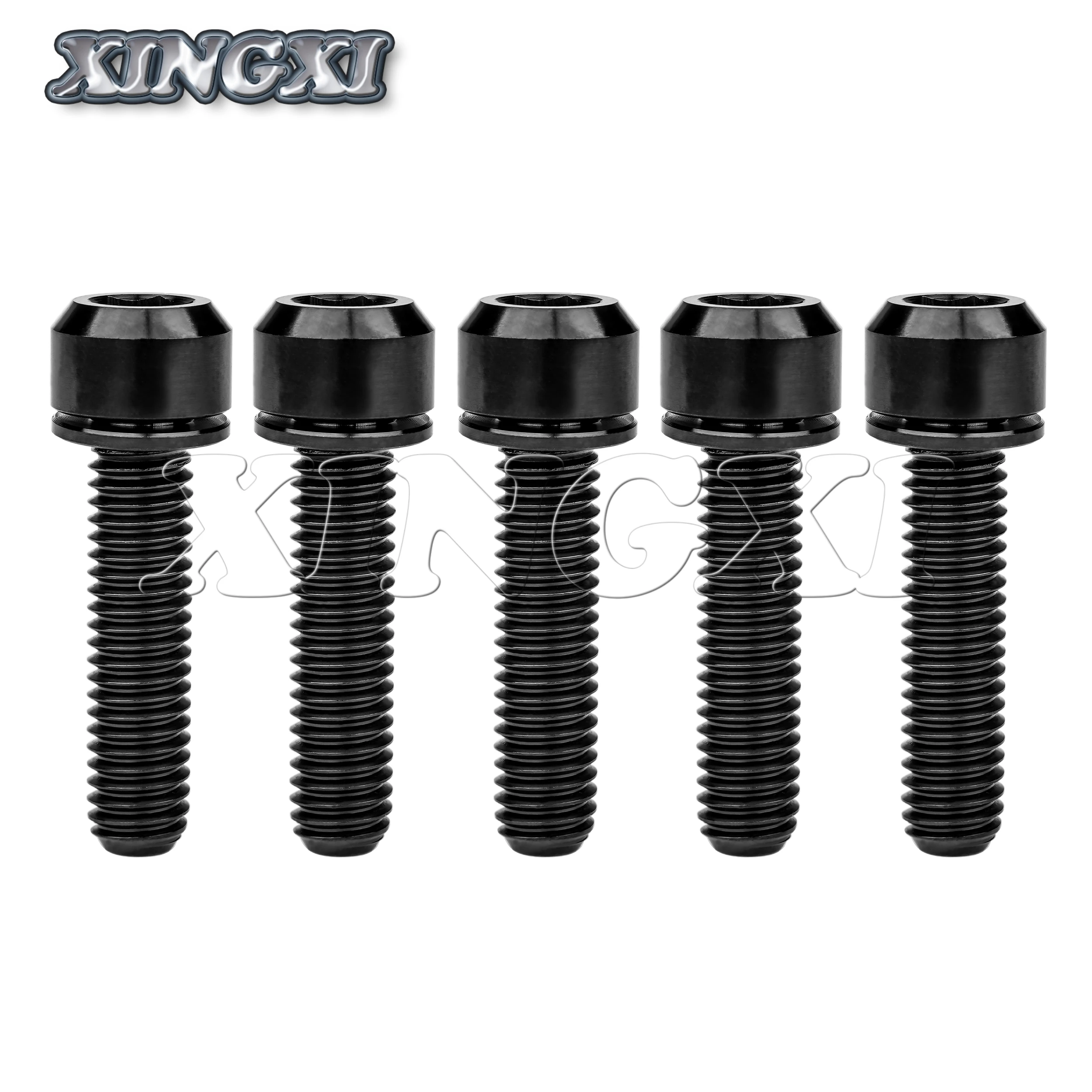 

Xingxi 5 шт. M5M6x16 18 20 25 30 35 мм титановые винты болты болт выноса велосипеда с прокладкой шайбы для выноса выноса велосипеда MTB/дорожного велосипеда