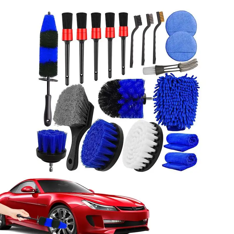 

Wheel Brushes For Cleaning Wheels 20 Pcs/Set Car Detailing Brush Set Easy Reach Wheel And Rim Brush Set For Cars Trucks Great To