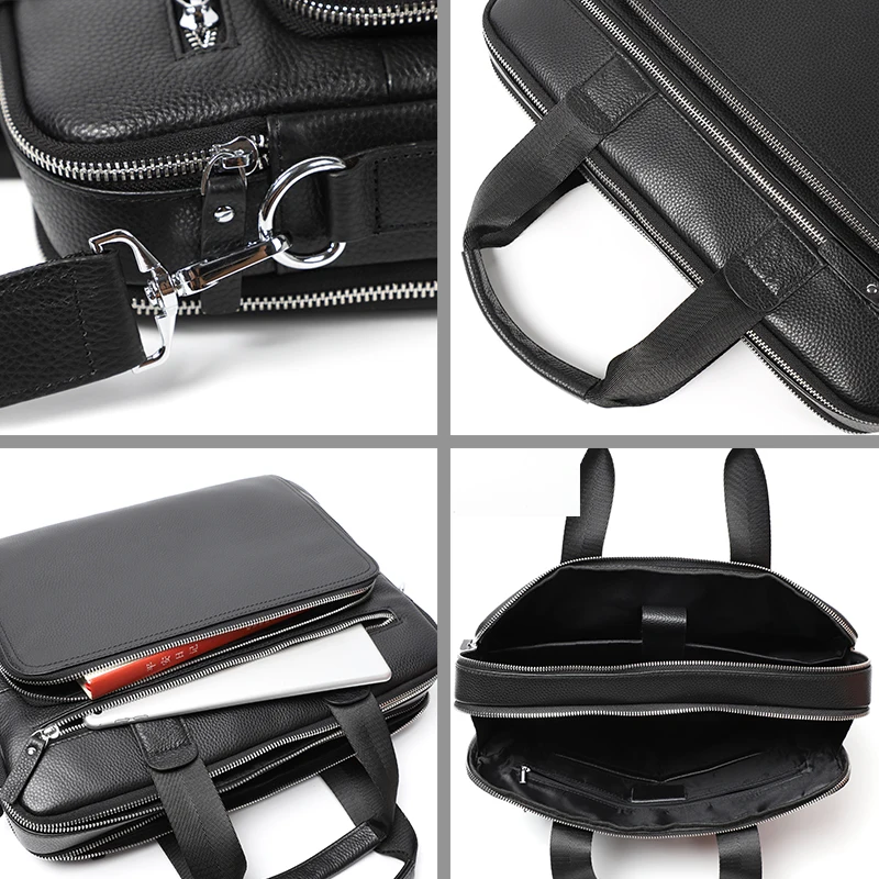 Портфель мужской из натуральной кожи большой ранец для ноутбука 14 дюймов сумочка