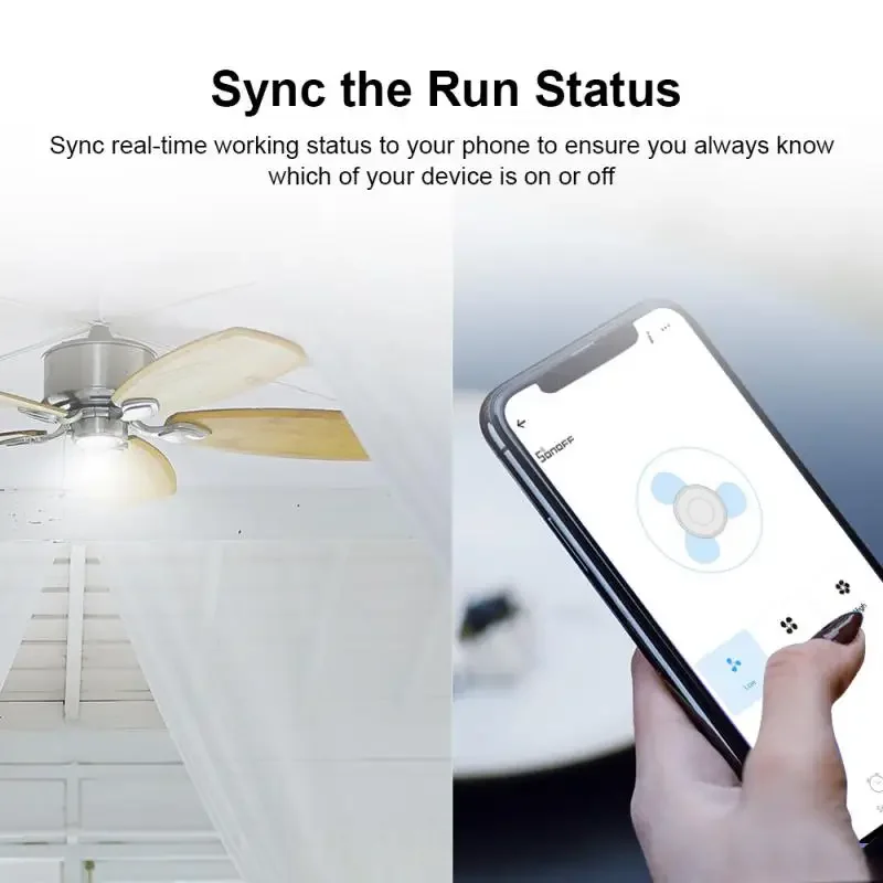 Умный выключатель вентилятора SONOFF IFan04 с Wi-Fi Регулируемый контроллер 433 RF/eWelink