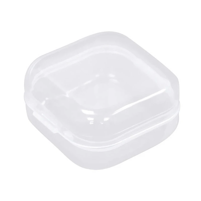 

Small Clear Storage Box with Lid Plastic Square Jewelry Organizer Container Mini Case for Home Bedroom Office Earplug