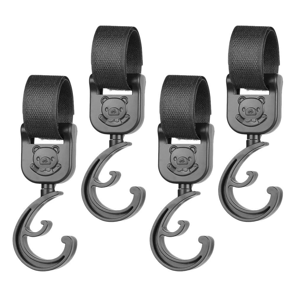 

4 Pcs Stroller Hooks Hanger Kids Clothes Baby Clip Accessories Cart Clamp Bag Hangers Wagon