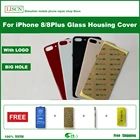 Стекло с большим отверстием для iPhone 8 8Plus, задняя крышка корпуса, с 3M клеем и инструментом, замена стекла задней крышки телефона Easy + Бесплатный подарок