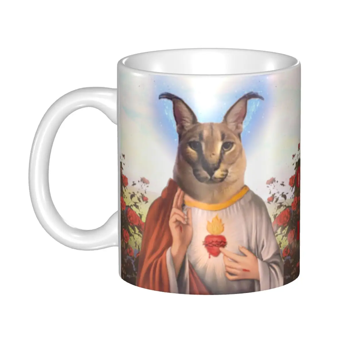 

The Holy Floppa Mug Personalized Cat Coffee Ceramic Mug Cup Creative Present Men Women Outdoor Work Camping Cups And Mugs