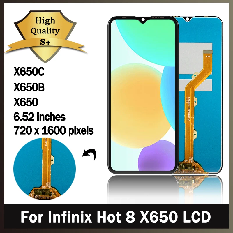 6,52 для Infinix Hot 8 LCD X650 X650C X650B дисплей кодирующий преобразователь сенсорного экрана в сборе Замена для Infinix Hot 8 Hot8 Lite LCD