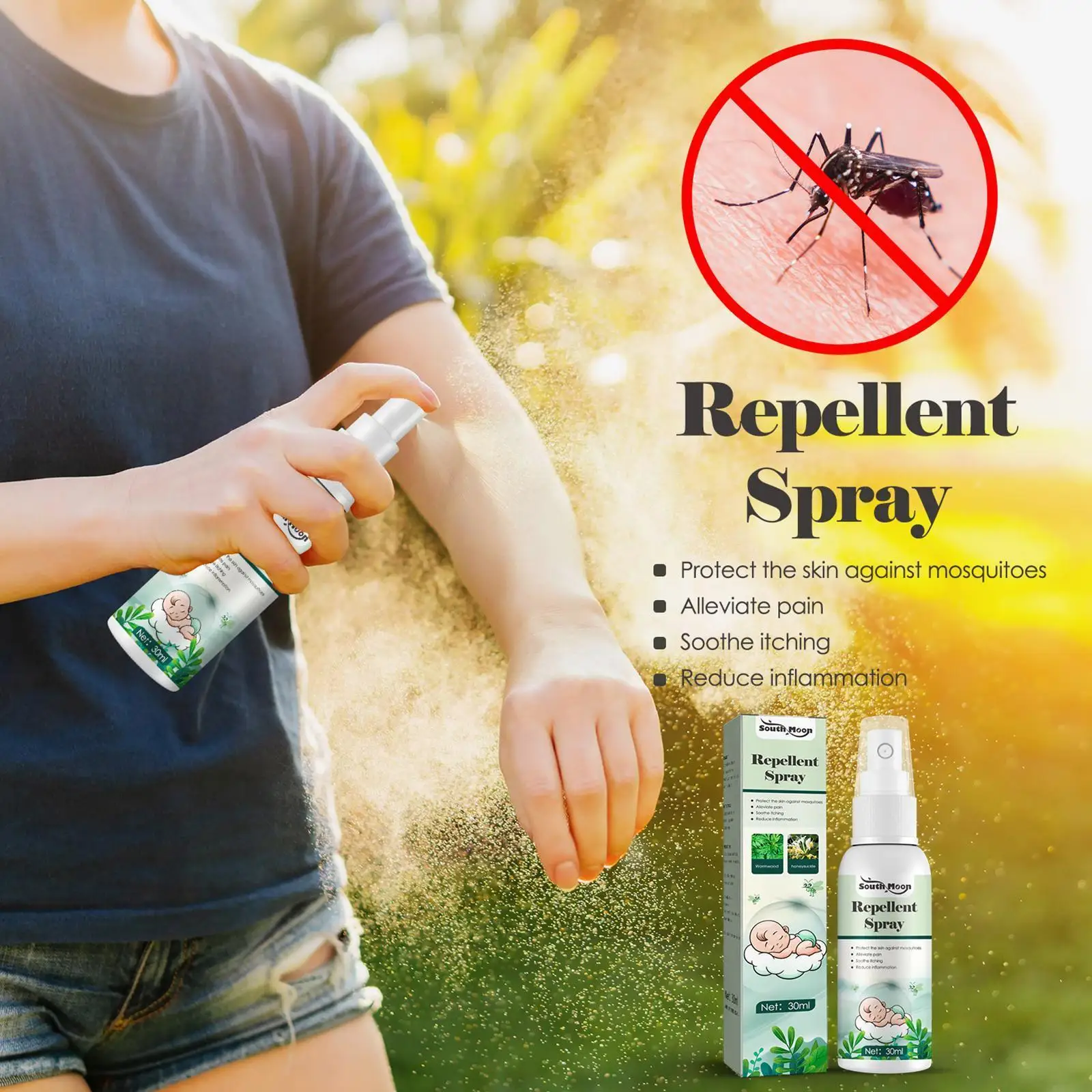 

Спрей Портативный для отпугивания комаров, 30 мл, V2S4