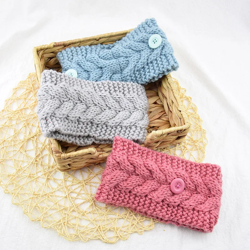 

Women Girls Solid Color Hair Bands Autumn Winter Knitted Headbands Vintage Turban Bandage Bandanas HairBands Hair Accessories