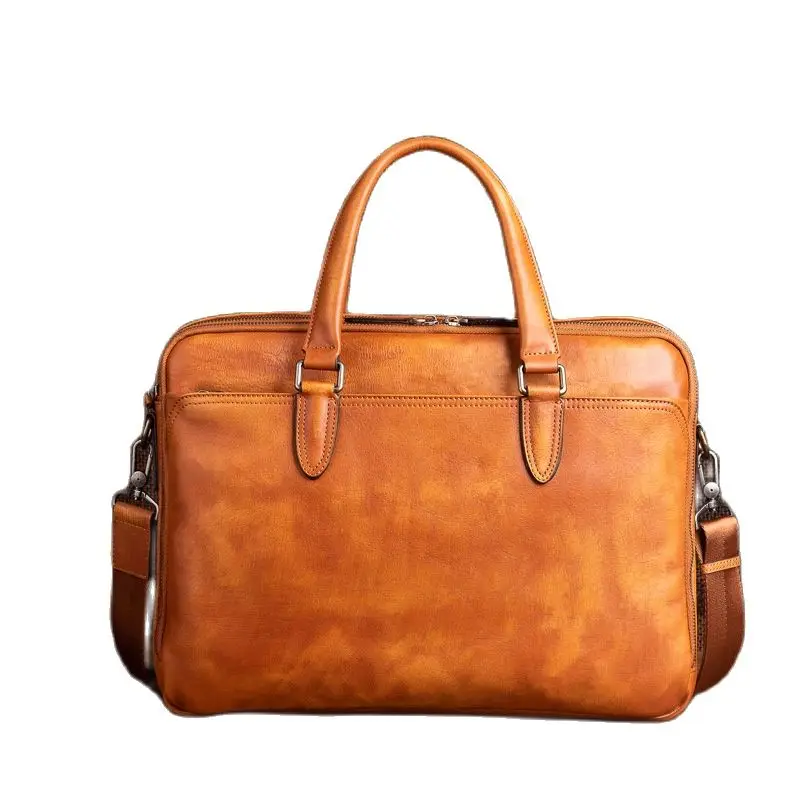 New Men's Genuine Leather Briefcase For 14 inch Laptop Handbag 2021 Male Shoulder Bags Woman Work Office Leather Messenger Bag