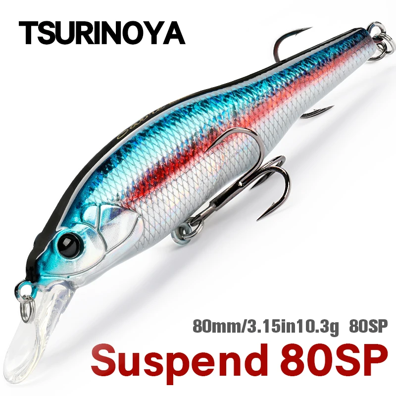 

TSURINOYA 80 мм 10,3 г 80SP подвесной гольян DW102, длинная приманка для рыбной ловли, приманка для ловли щуки, окуня, щуки, Джеркбейт, жесткая приманка