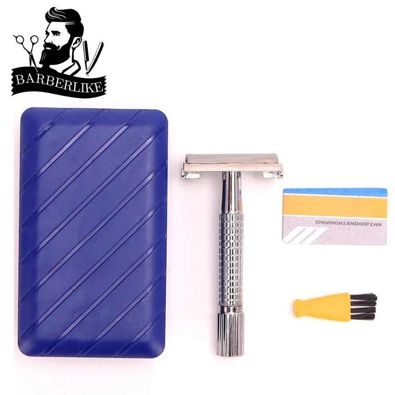 

Professional Men's Shaver Set Adjustable Safety Razor Manual Shaver Stainless Steel Shavette Gift for Men Barbershop Tool