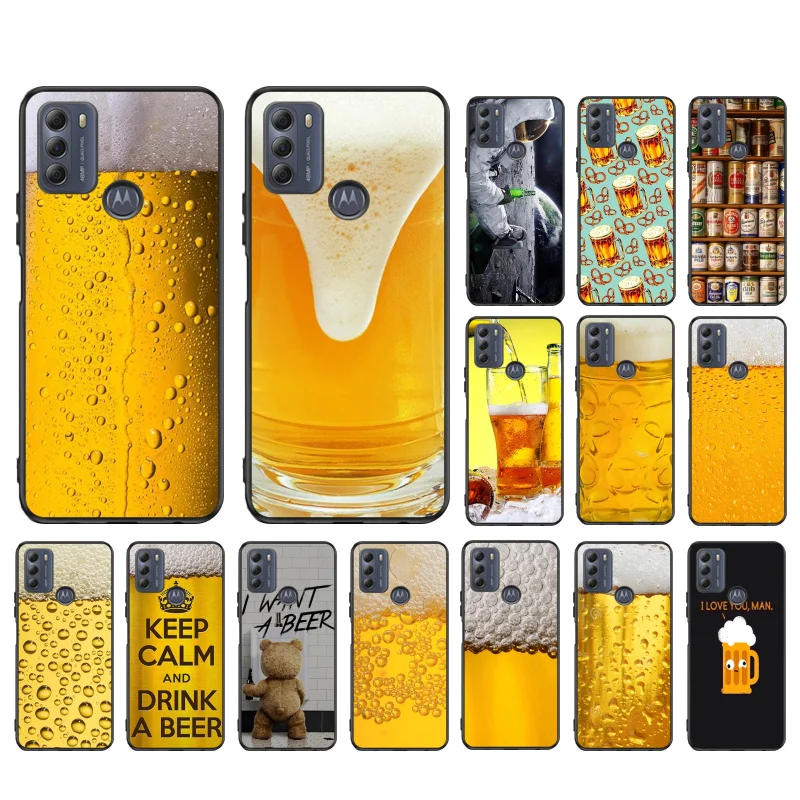

World Beers Alcohol Summer Bubble Phone Case for Motorola Moto G9 Plus G7 G8 Play G7 Power G100 G20 G60 One Action Macro