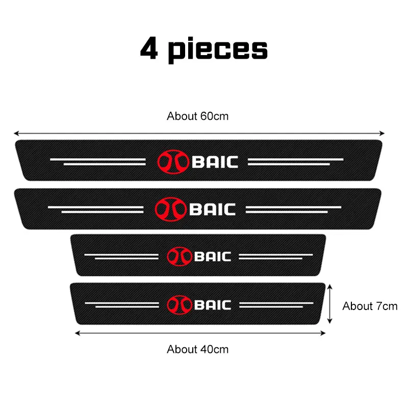 

Наклейки на порог автомобиля для BAIC Senova X25 X35 X55 X65 Beijing BJ20 EV2 EV5 BJ40 EC3 Защитная пленка Аксессуары