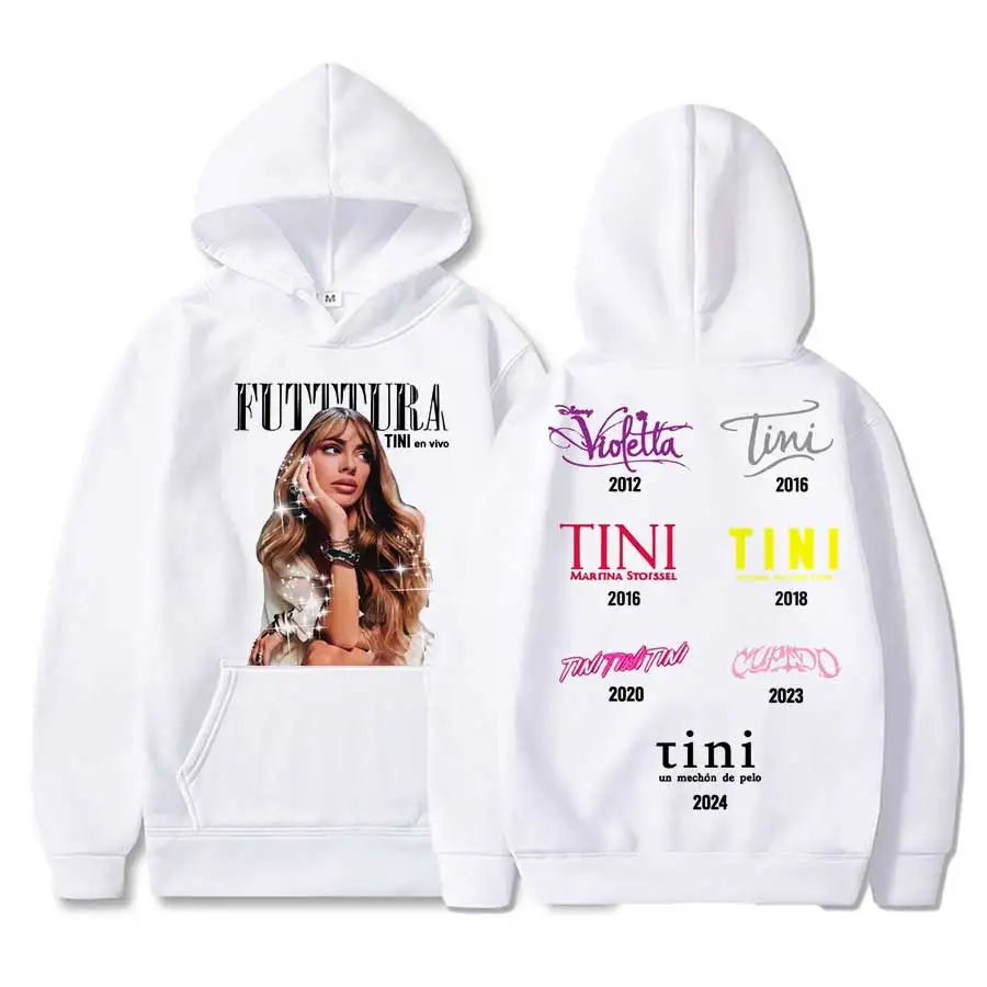 Фото Tini Stoessel Futtura Album Tour Cover Толстовка с капюшоном для мужчин и женщин Пуловер в стиле хип-хоп Уличная одежда Мягкая повседневная толстовка Топы с предупреждением 1110-5 №3
