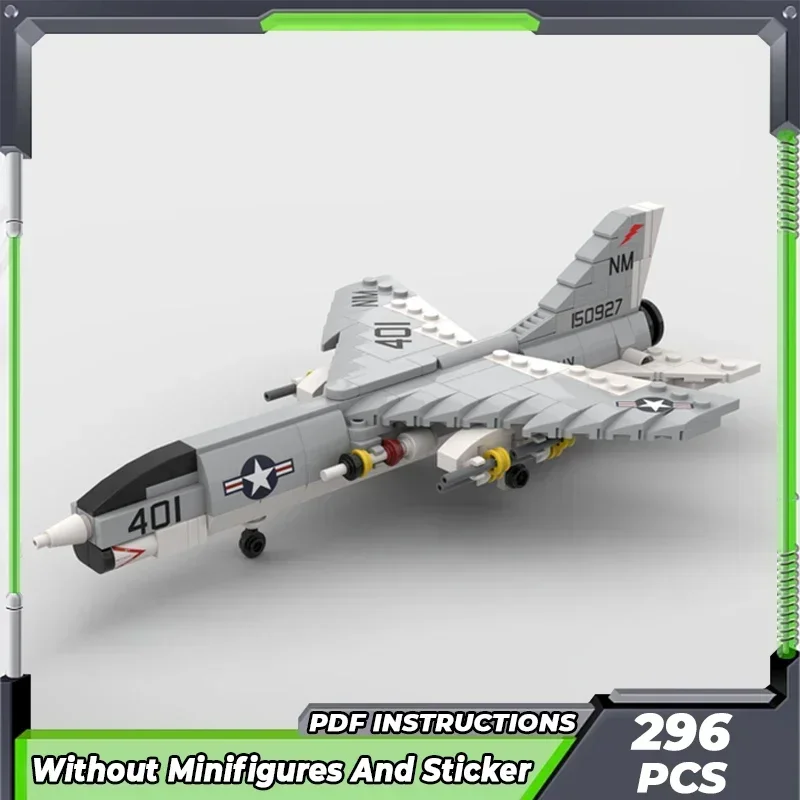 Moc строительные кирпичи военная модель 1:72 F-8E Crusader Fighter технология модульные блоки