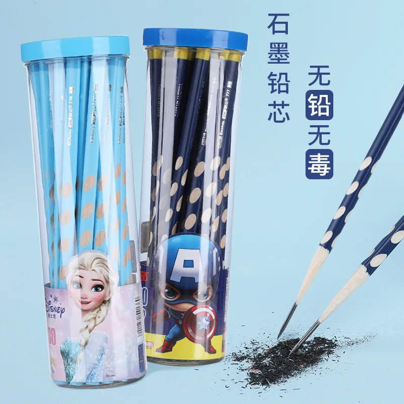 30 штук детских карандашей Disney Cartoon HB с Микки Маусом для начальной школы Замороженная Эльза Милые ручки для письма и рисования детей