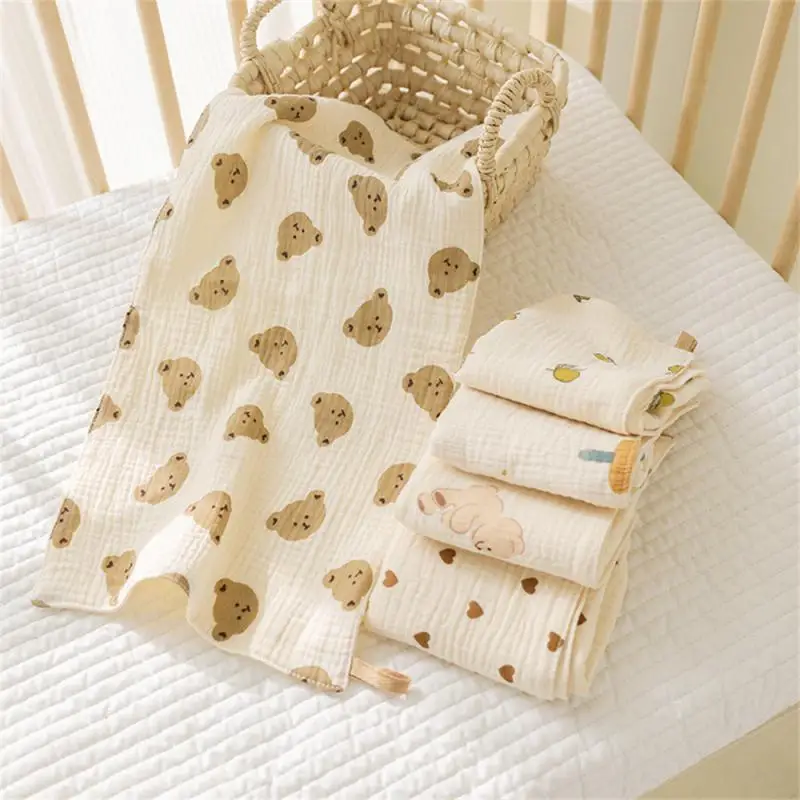 Baby Square Good Water Absorption Face Towel Exquisite Not Easily Deformed Firm Towel Soft Cotton Towel Four Layers Of Gauze