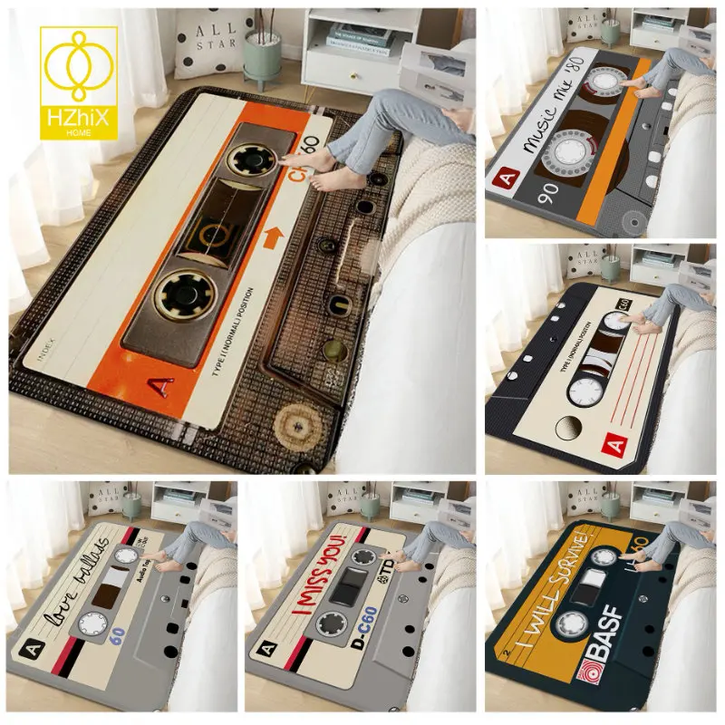 

Cassette Tape Door Mat English Letters Bedroom Decor Floor Mat Hallway Entrance Welcome Anti-slip Doormat Living Room Area Rug