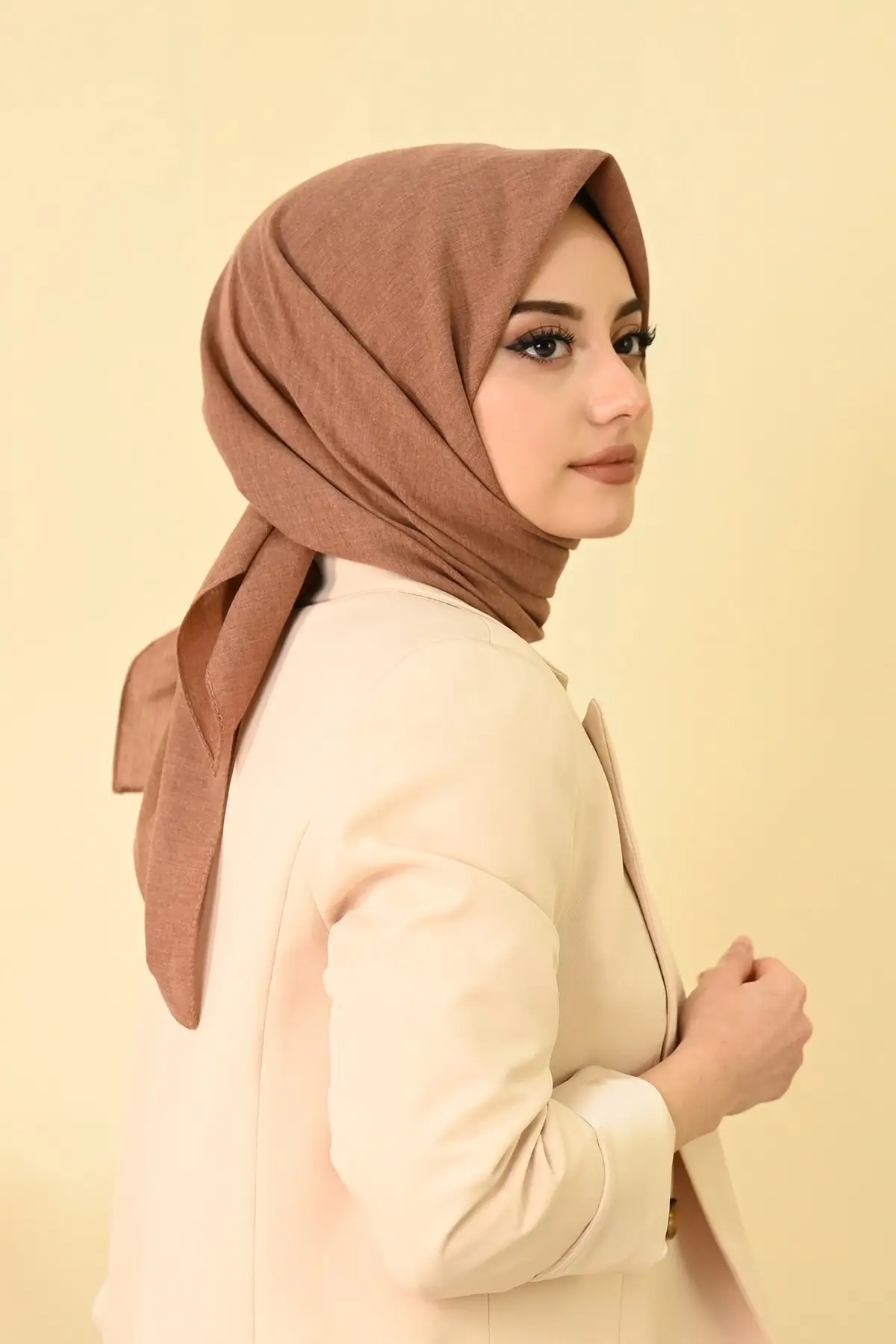 

Women Tan Cotton Cotton Scarf Ck02 100 x Cotton Brown Square Hijab Clothing