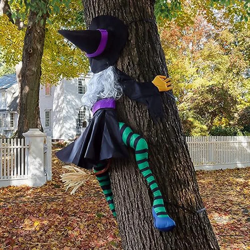 

Crashing Witch Halloween Outdoor Decorations,Flying Crashed Witches,For Yard, Patio, Porch Outdoor Tree Halloween Decor Durable