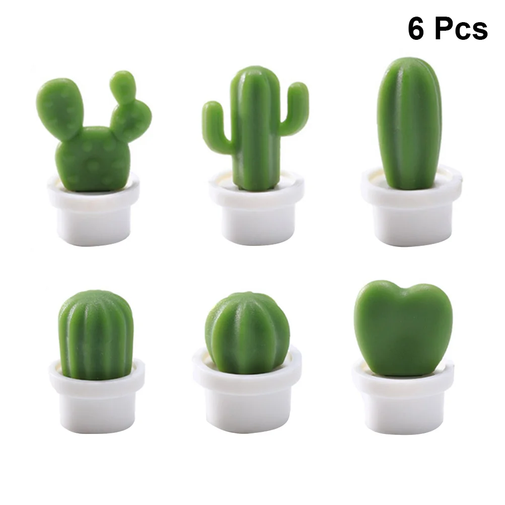 

6pcs Magnetic Fridge Stickers 3D Decorations Whiteboard Magnets Picture Clip(White Base)