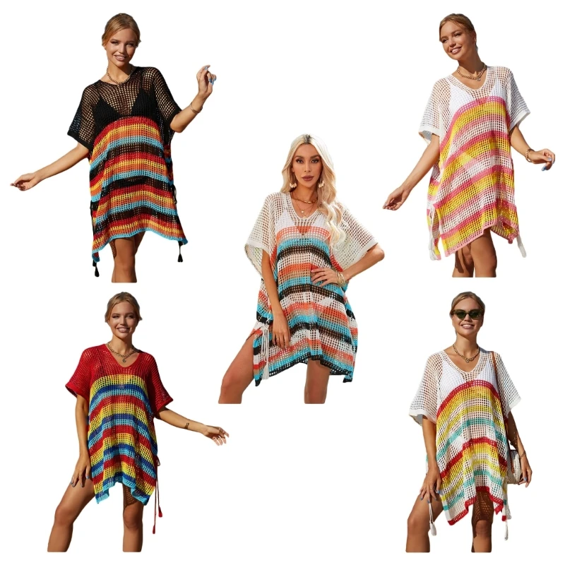 

Beach Crochet-Dress Bathing Suit Cover Ups Sexy Coverup for Swimwear Summer