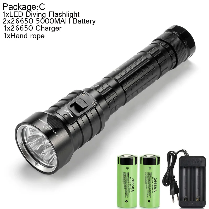 Ekaiou DX4S фонарик для дайвинга 4 LED