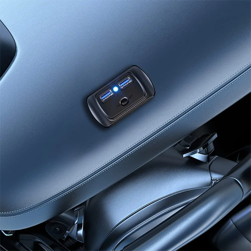 12 В Автомобильный зарядный адаптер Панель Настенное крепление Двойной USB-порт
